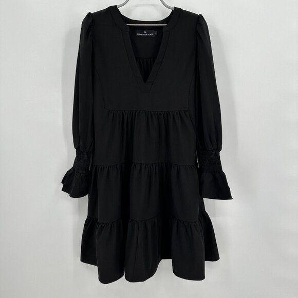 Pomander Place by Tuckernuck Black Stretch Crepe Kenzo M Swing Mini NWOT - Picture 1 of 9